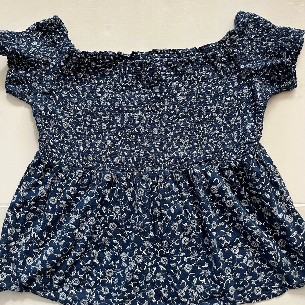 Floral Print Off-Shoulder Top, Sz L